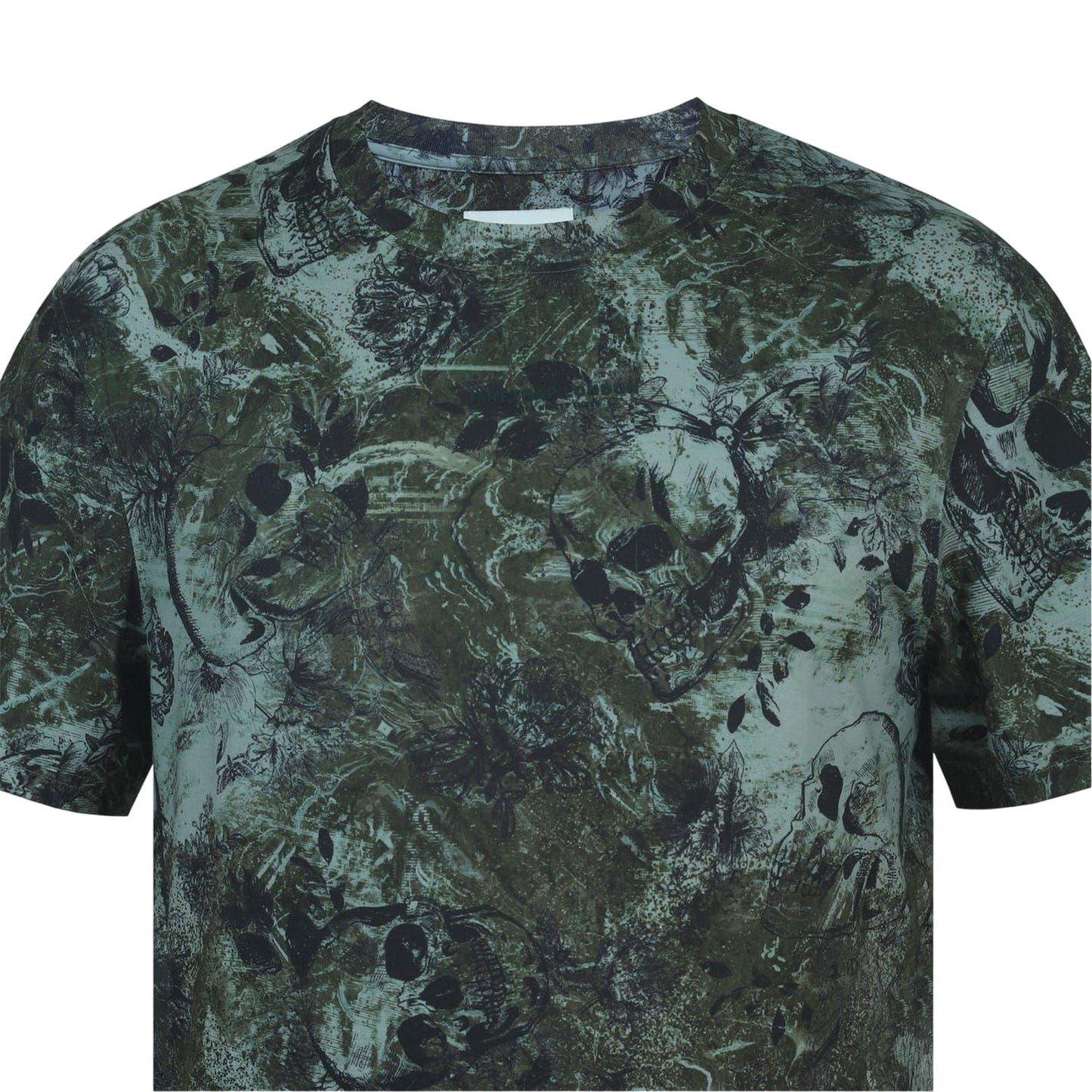 Green-Black - Side - Firetrap Mens Skull All-Over Print T-Shirt