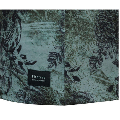 Green-Black - Lifestyle - Firetrap Mens Skull All-Over Print T-Shirt
