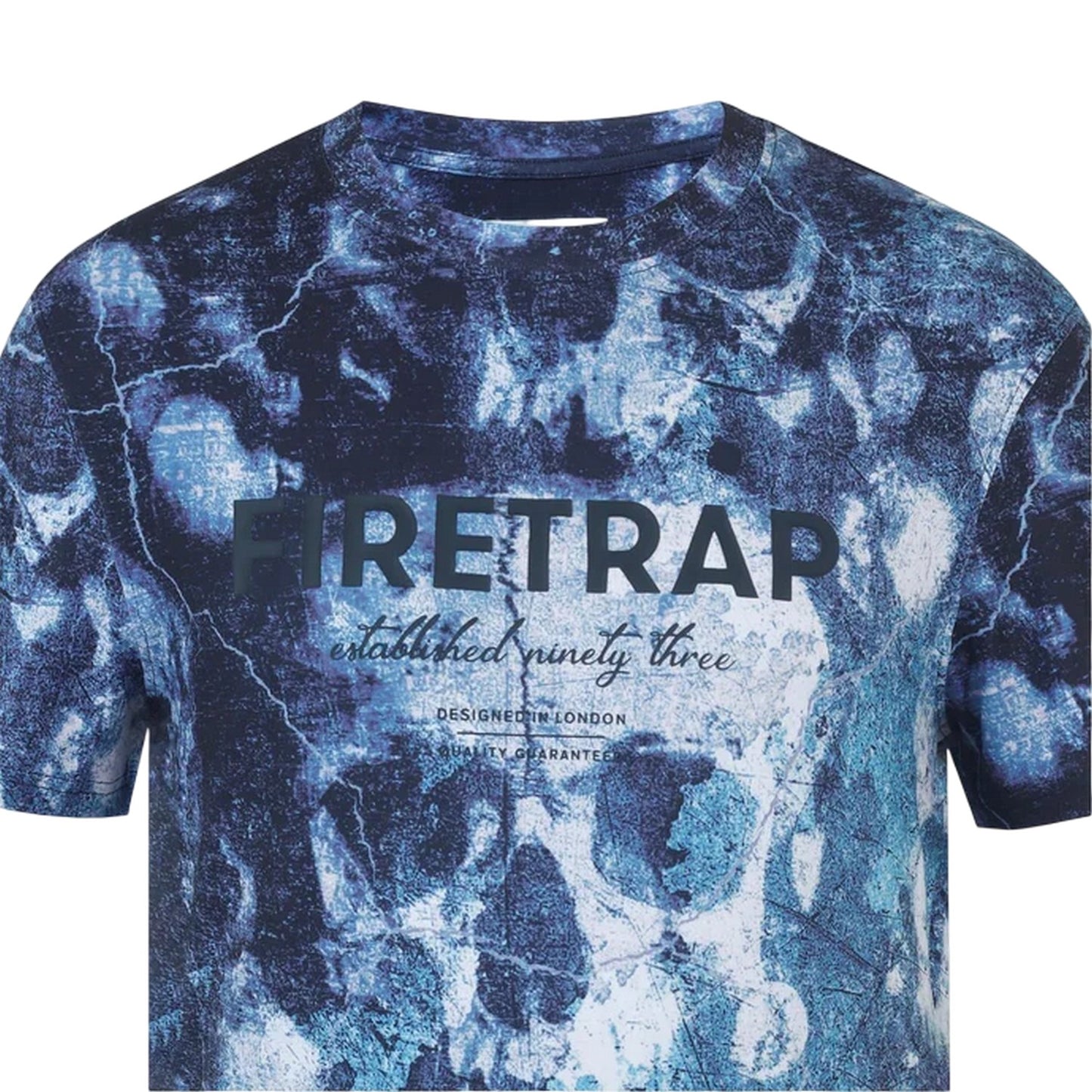 Navy - Side - Firetrap Mens Sub Skulls T-Shirt