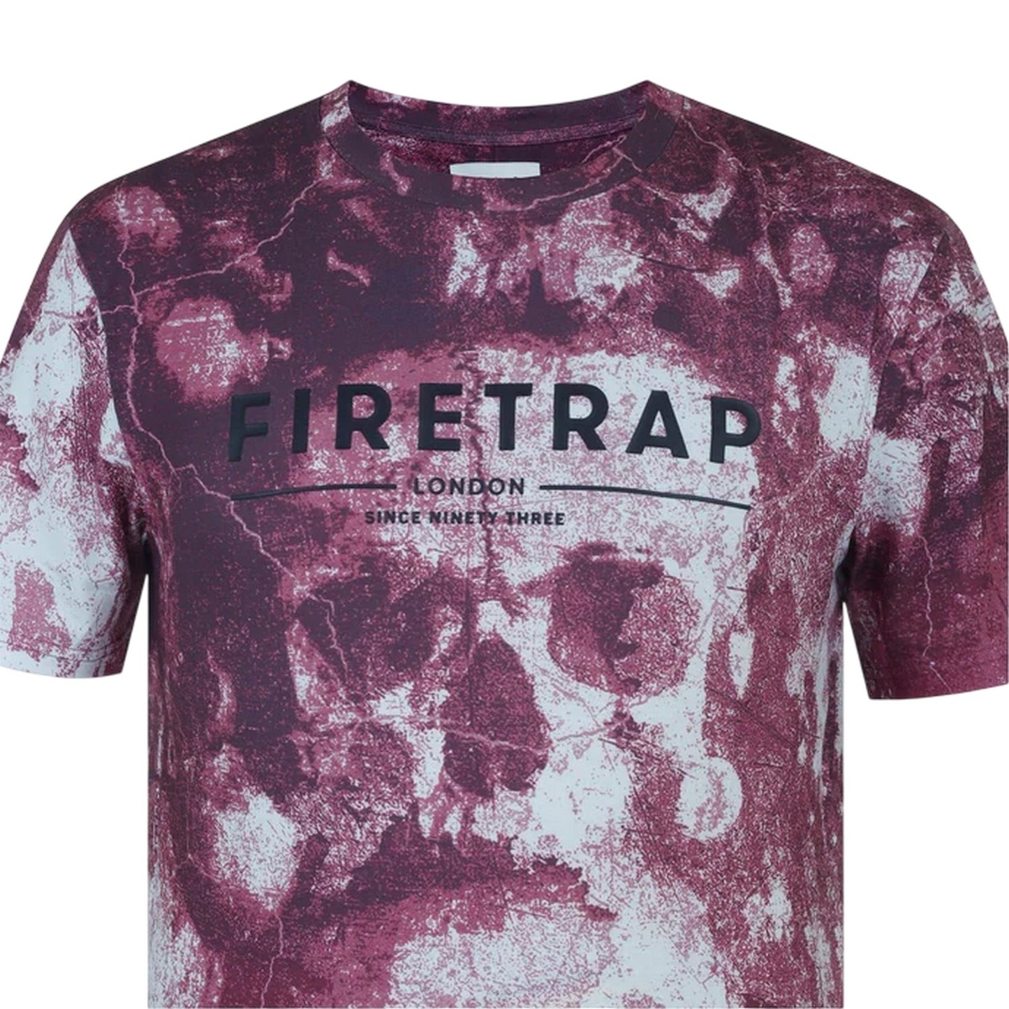 Dark Burgundy - Side - Firetrap Mens Sub All-Over Print T-Shirt
