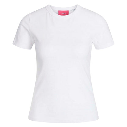 Bright White - Front - JJXX Womens-Ladies Plain Crew Neck T-Shirt