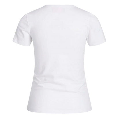 Bright White - Back - JJXX Womens-Ladies Plain Crew Neck T-Shirt