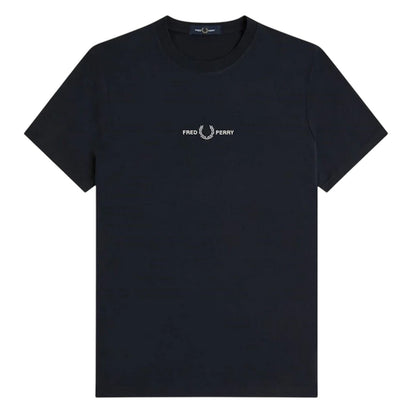 Navy - Front - Fred Perry Mens Logo T-Shirt