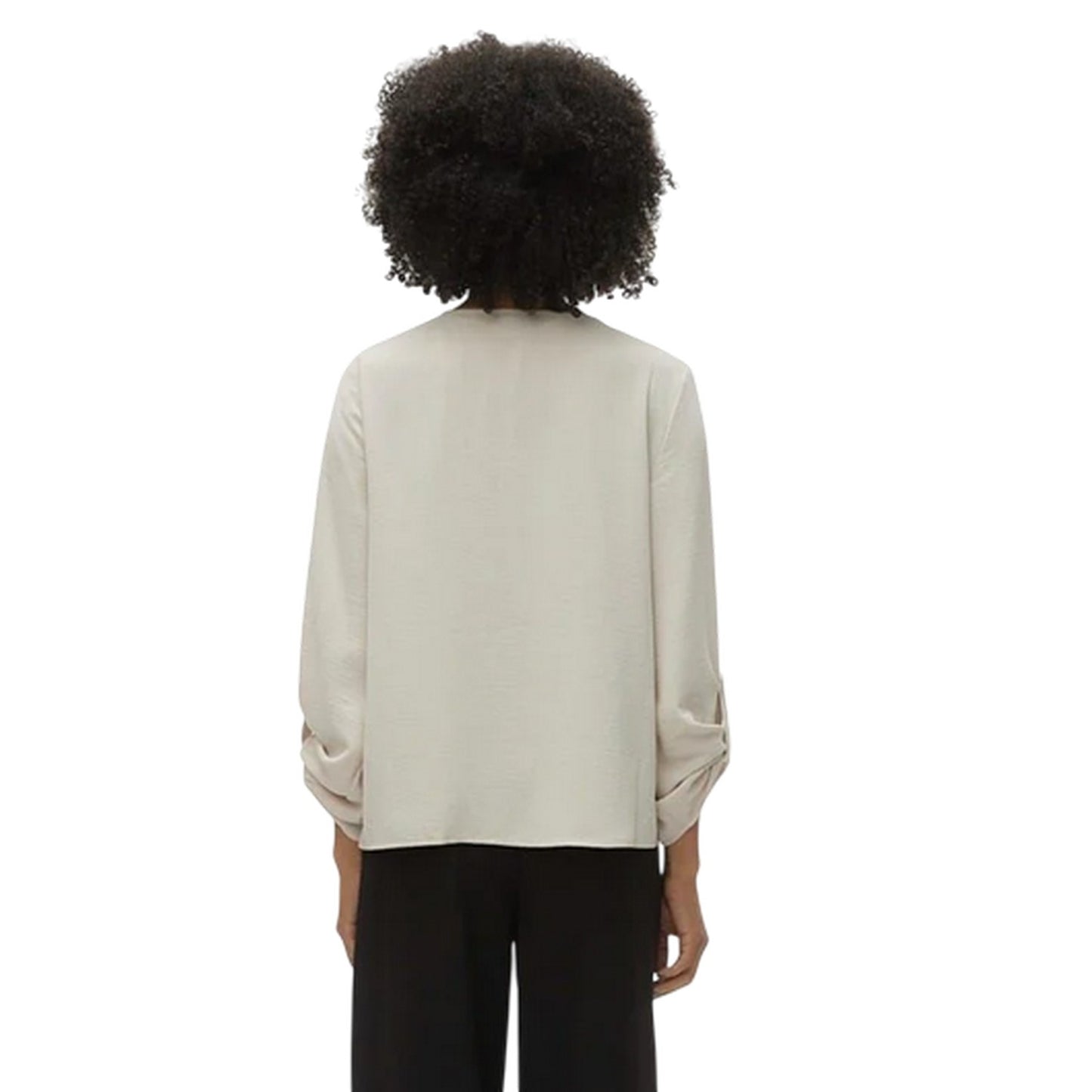 Pumice Stone - Back - Vero Moda Womens-Ladies V Neck Long-Sleeved Blouse