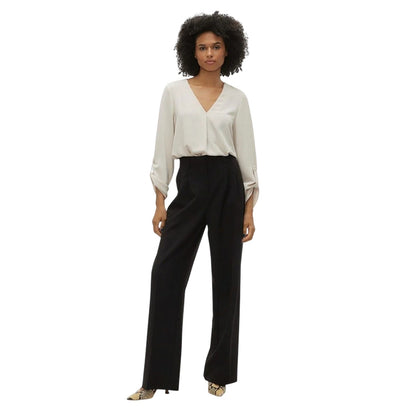 Pumice Stone - Lifestyle - Vero Moda Womens-Ladies V Neck Long-Sleeved Blouse