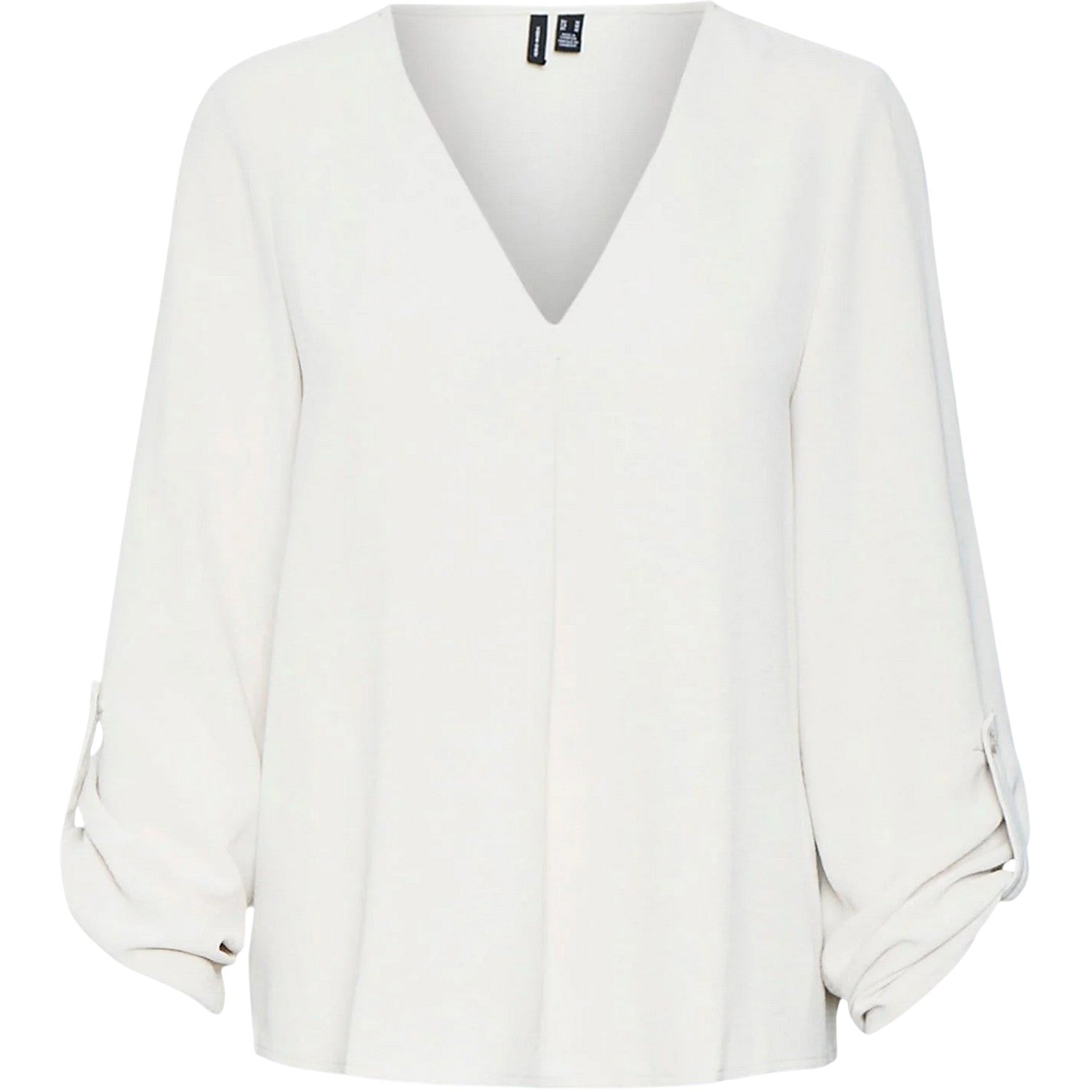 Pumice Stone - Front - Vero Moda Womens-Ladies V Neck Long-Sleeved Blouse