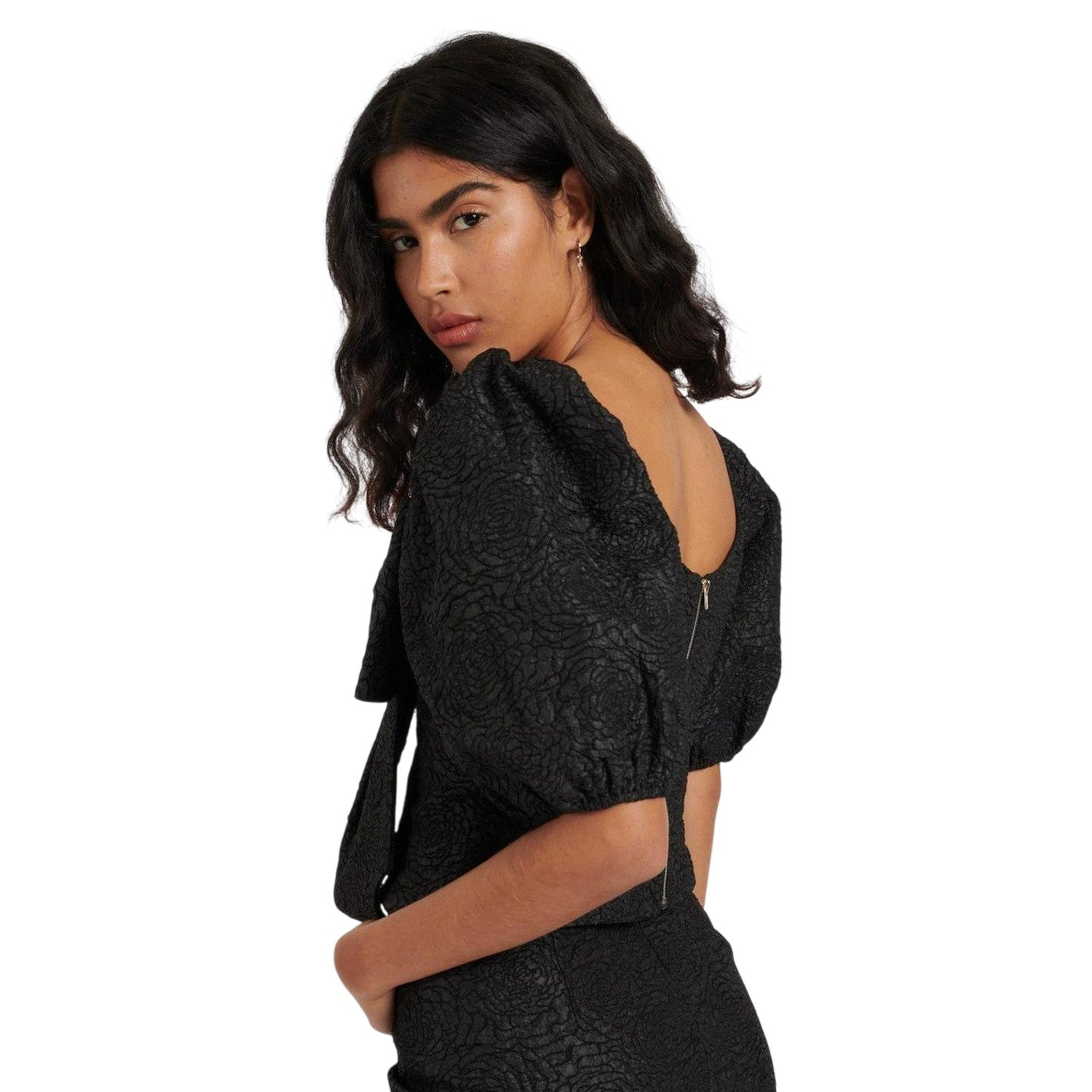 Black - Side - Nobody´s Child Womens-Ladies Sweetheart Regular Puff Sleeve Mini Dress