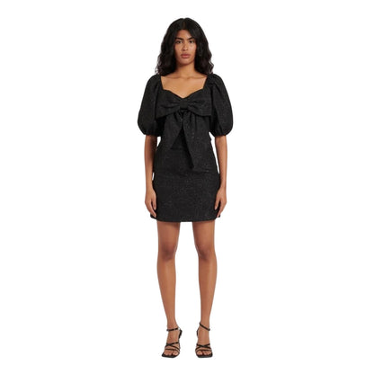 Black - Pack Shot - Nobody´s Child Womens-Ladies Sweetheart Regular Puff Sleeve Mini Dress
