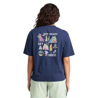 Peacoat - Back - Timberland Womens-Ladies Logo Crew Neck T-Shirt