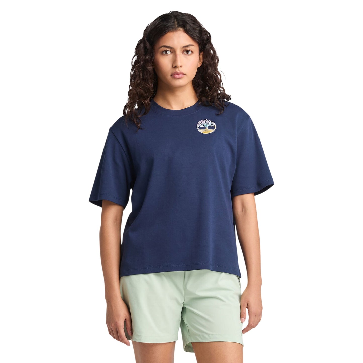 Peacoat - Lifestyle - Timberland Womens-Ladies Logo Crew Neck T-Shirt