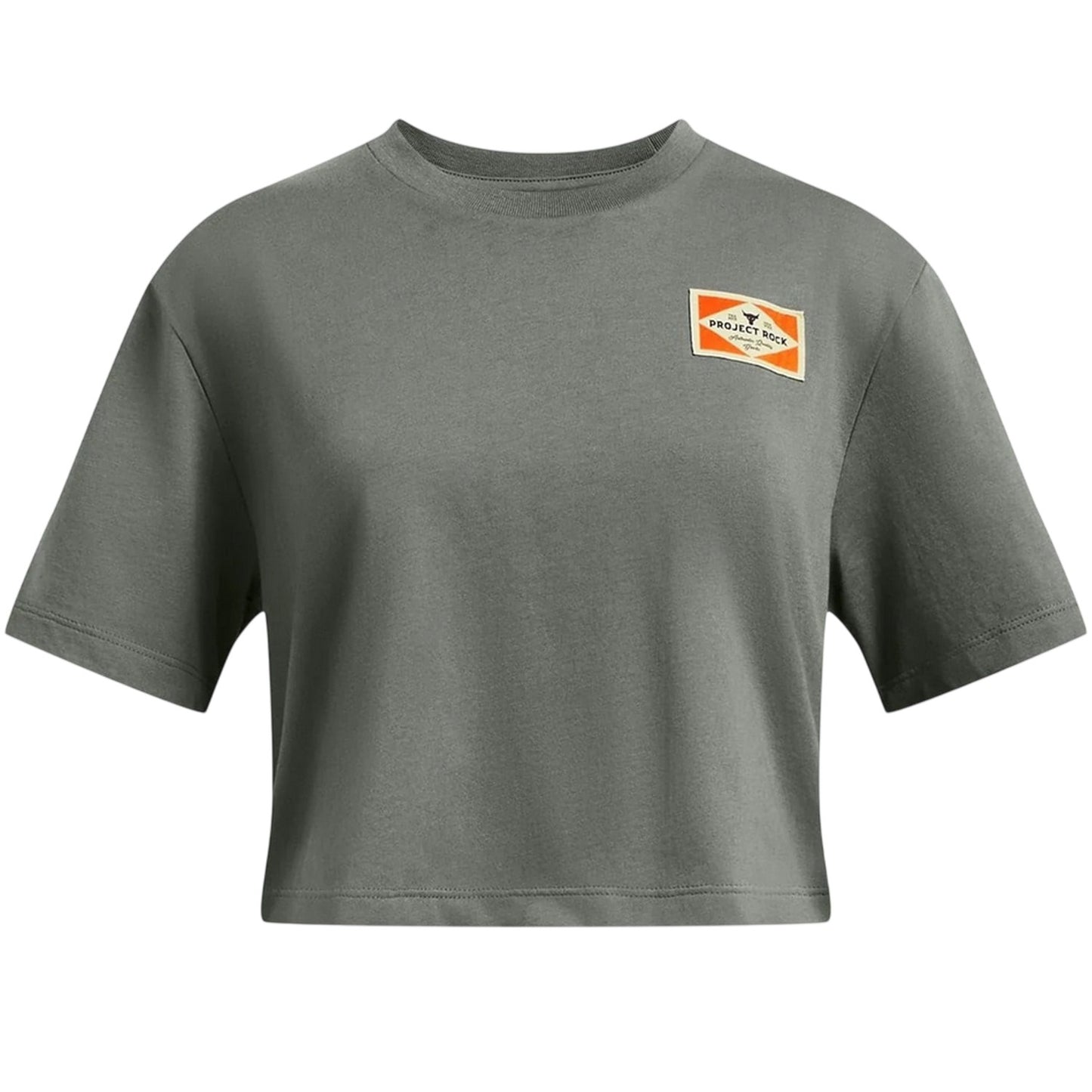Green - Front - Under Armour Girls Project Rock Cropped T-Shirt