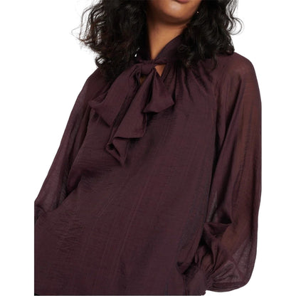 Red - Side - Nobody´s Child Womens-Ladies Tie Neck Relaxed Fit Balloon Sleeve Blouse