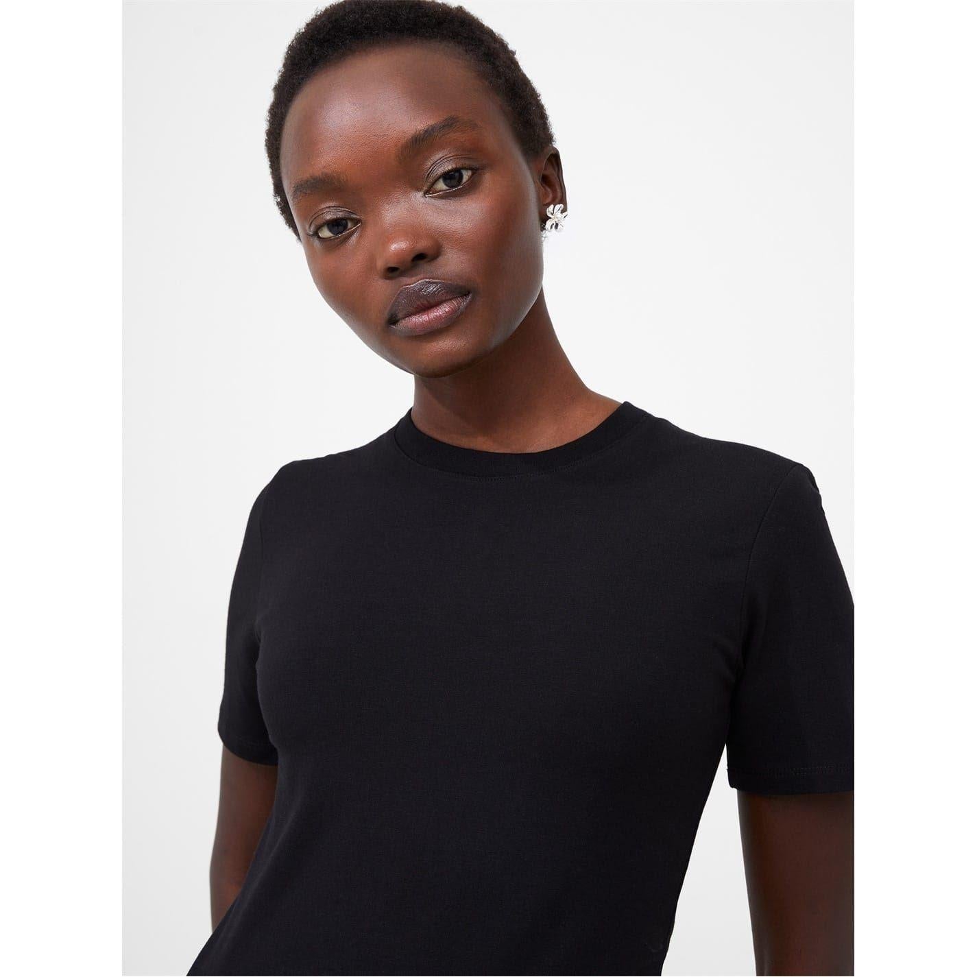 Black - Back - French Connection Womens-Ladies Striped Crew Neck T-Shirt