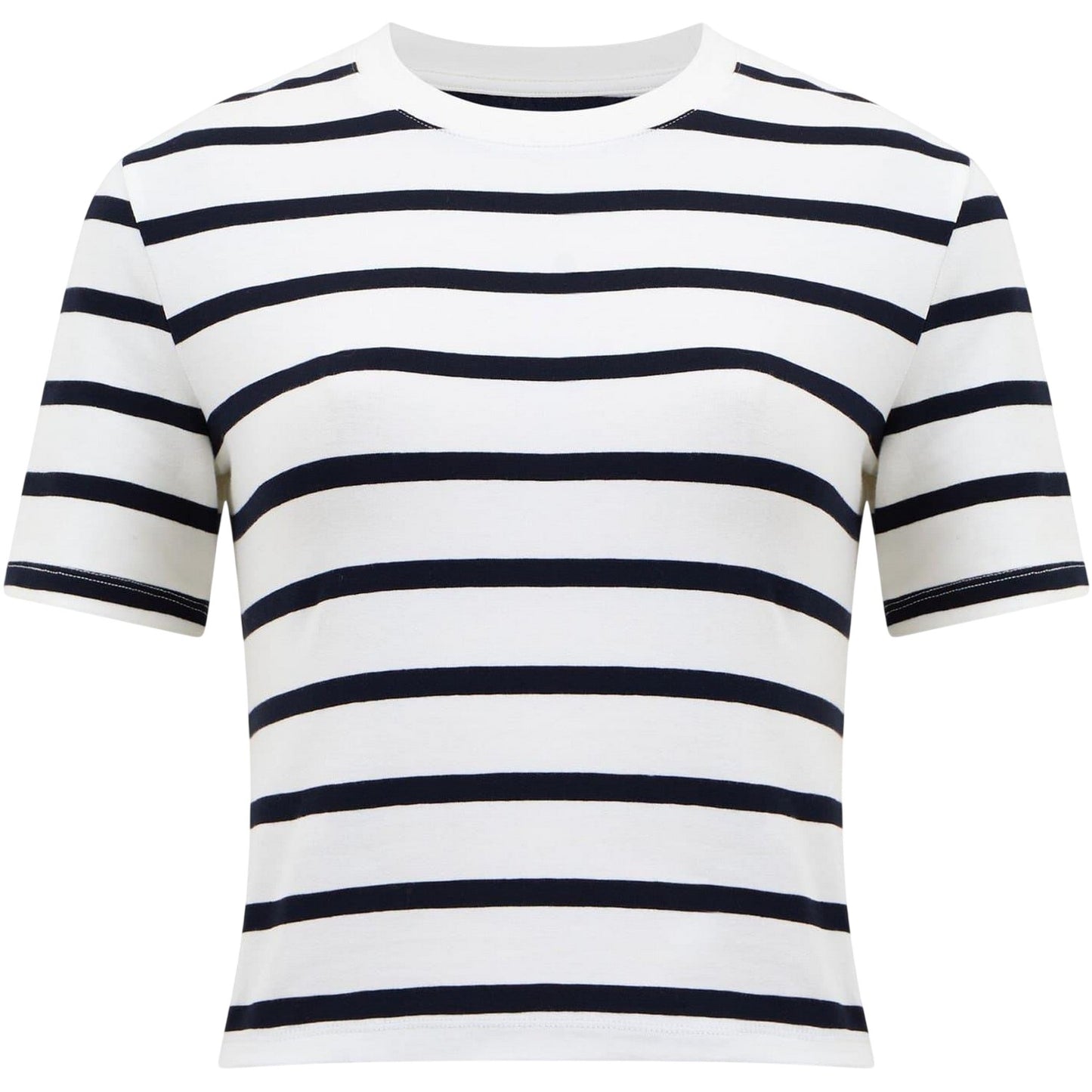 White-Marine - Front - French Connection Womens-Ladies Striped Crew Neck T-Shirt
