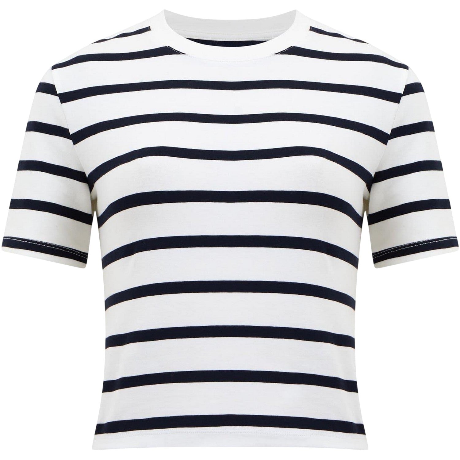 White-Marine - Front - French Connection Womens-Ladies Striped Crew Neck T-Shirt
