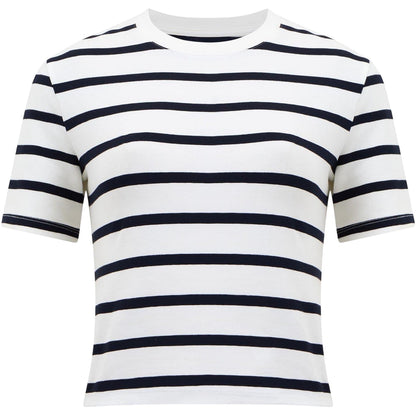 White-Marine - Front - French Connection Womens-Ladies Striped Crew Neck T-Shirt