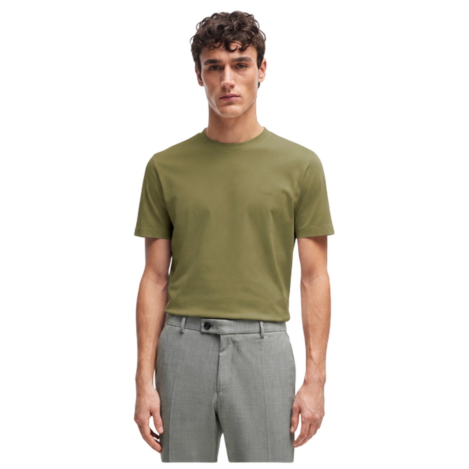 Green - Side - Boss Mens Hbb Thompson Tonal Logo T-Shirt