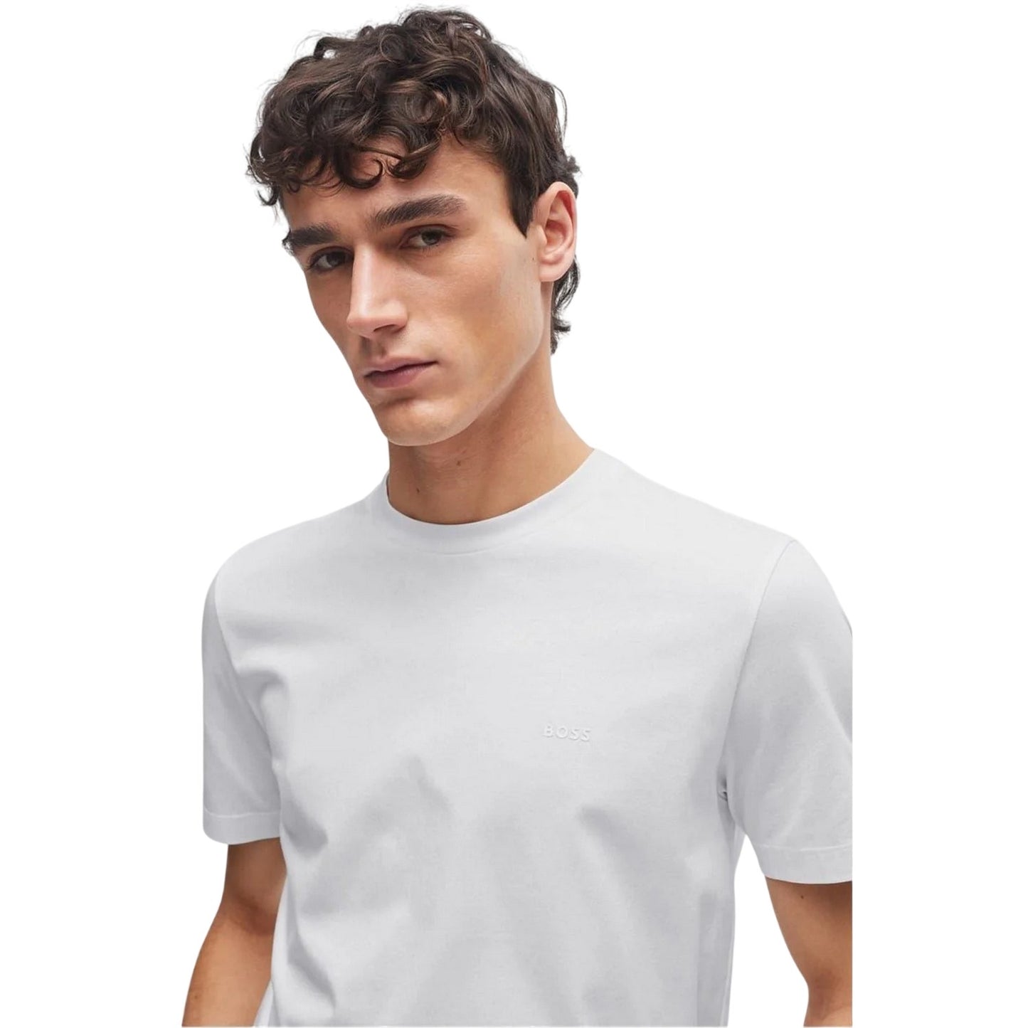 White - Side - Boss Mens Hbb Thompson Tonal Logo T-Shirt