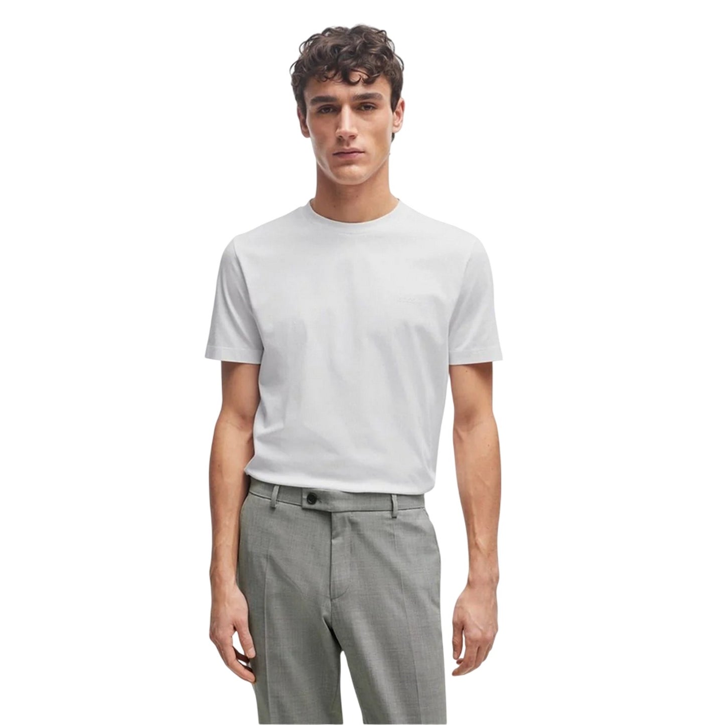 White - Lifestyle - Boss Mens Hbb Thompson Tonal Logo T-Shirt