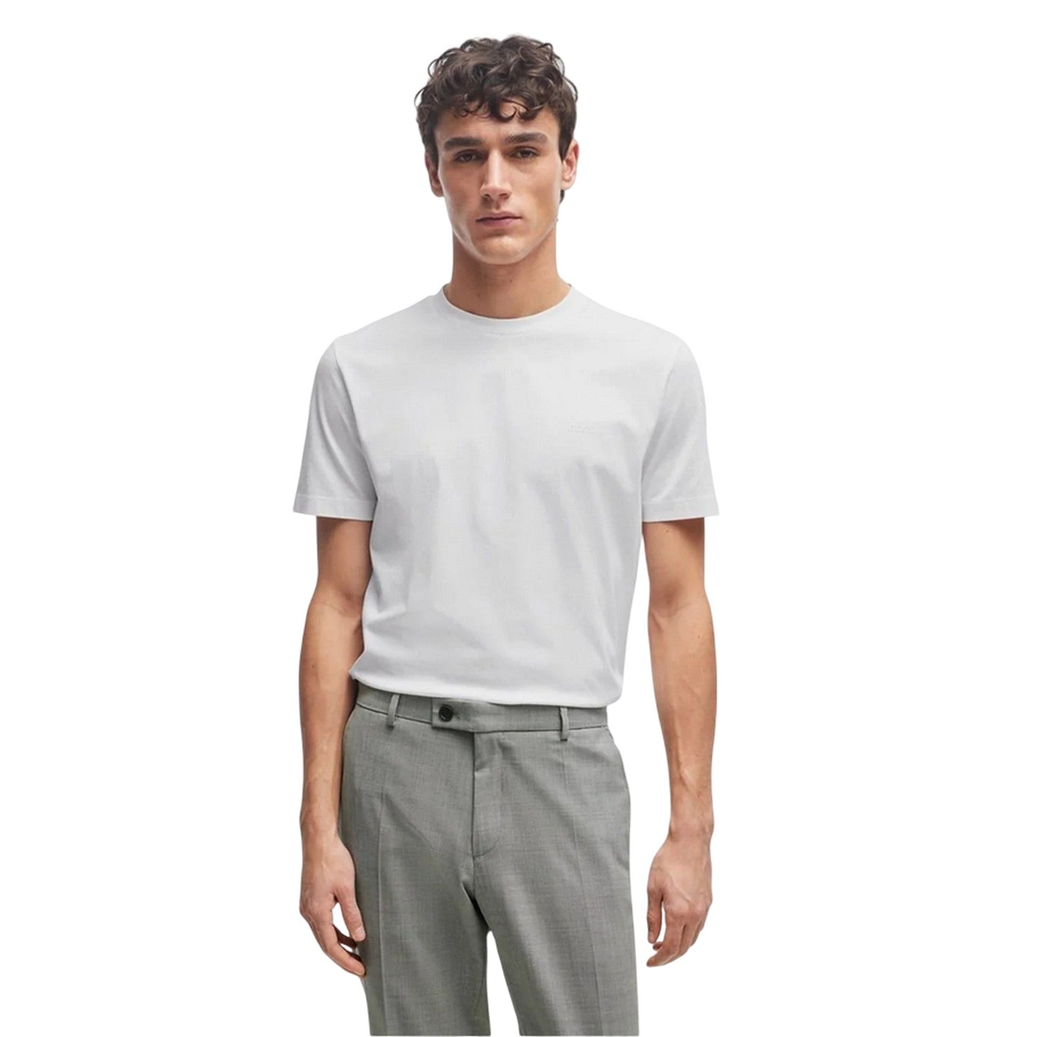 White - Lifestyle - Boss Mens Hbb Thompson Tonal Logo T-Shirt