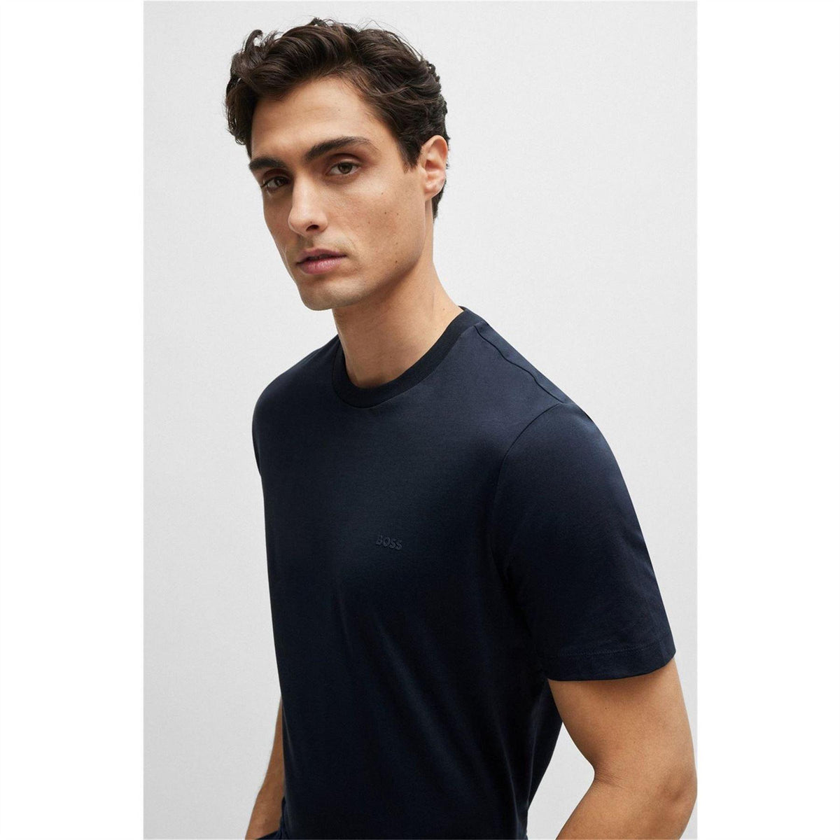 Navy - Side - Boss Mens Hbb Thompson Tonal Logo T-Shirt