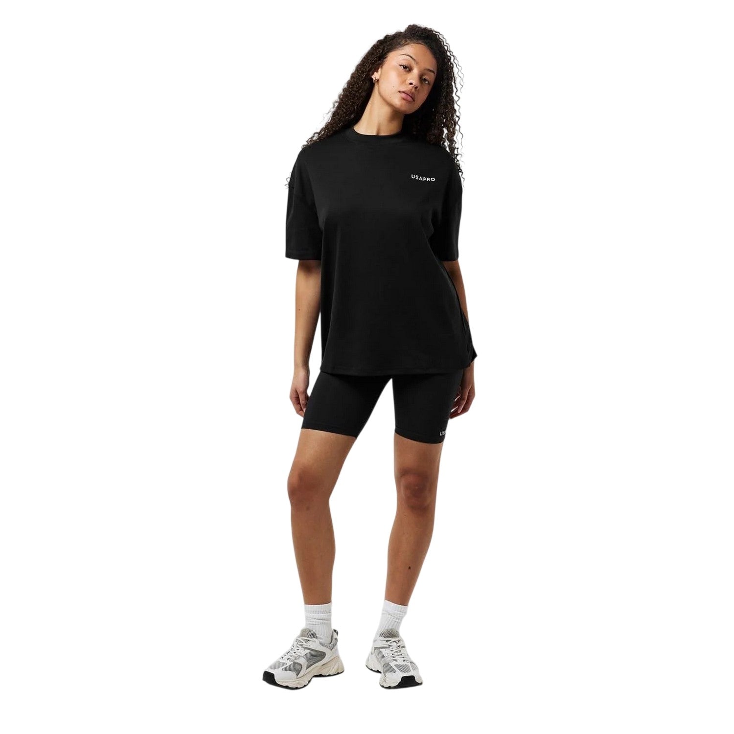 Black - Lifestyle - USA Pro Womens-Ladies Logo Crew Neck Regular T-Shirt