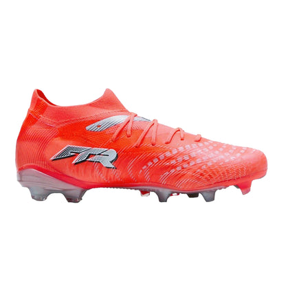 Red-Silver - Front - Puma Mens Future 8 Match Firm Ground Football Boots