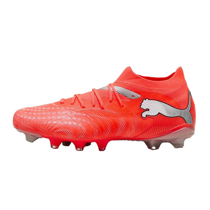 Red-Silver - Back - Puma Mens Future 8 Match Firm Ground Football Boots
