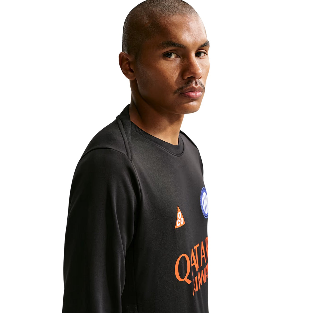Black-Orange - Side - Nike Mens Inter Milan FC Drill Top