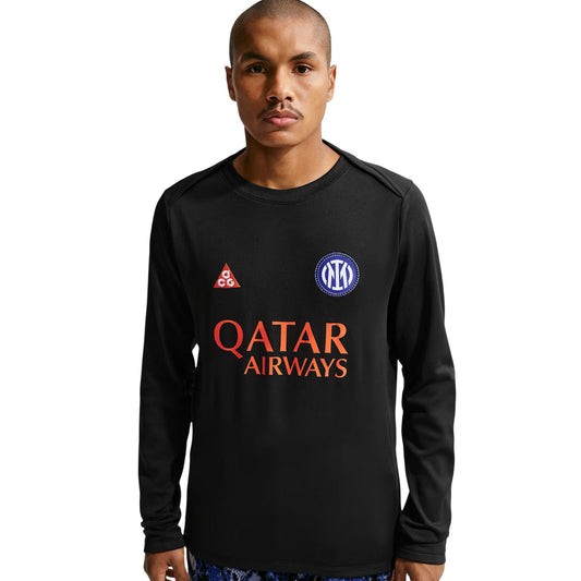 Black-Orange - Front - Nike Mens Inter Milan FC Drill Top