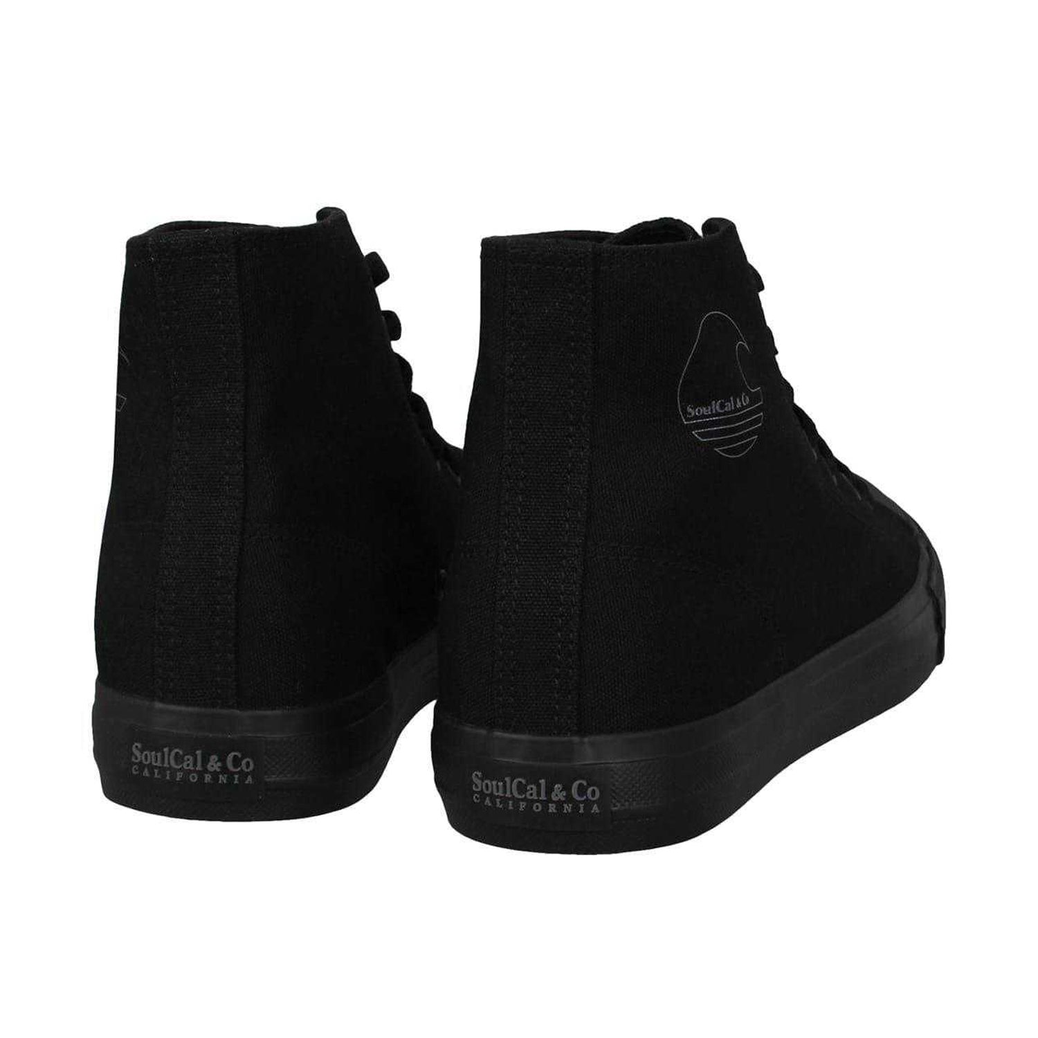 Black - Back - SoulCal Mens Logo Canvas High Top Trainers