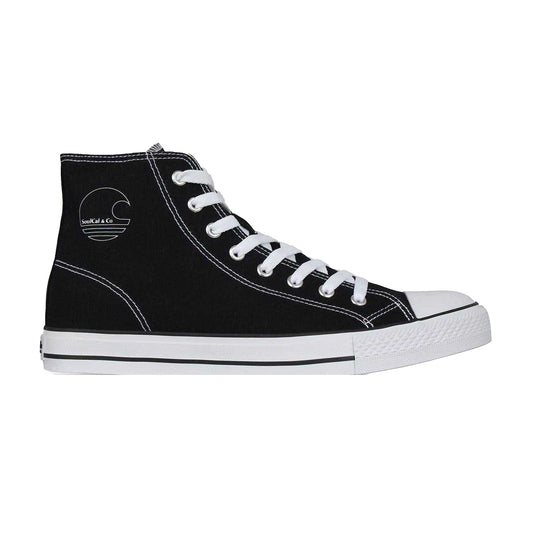Black-White - Front - SoulCal Mens Logo Canvas High Top Trainers