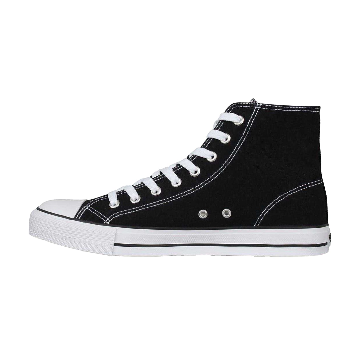 Black-White - Side - SoulCal Mens Logo Canvas High Top Trainers