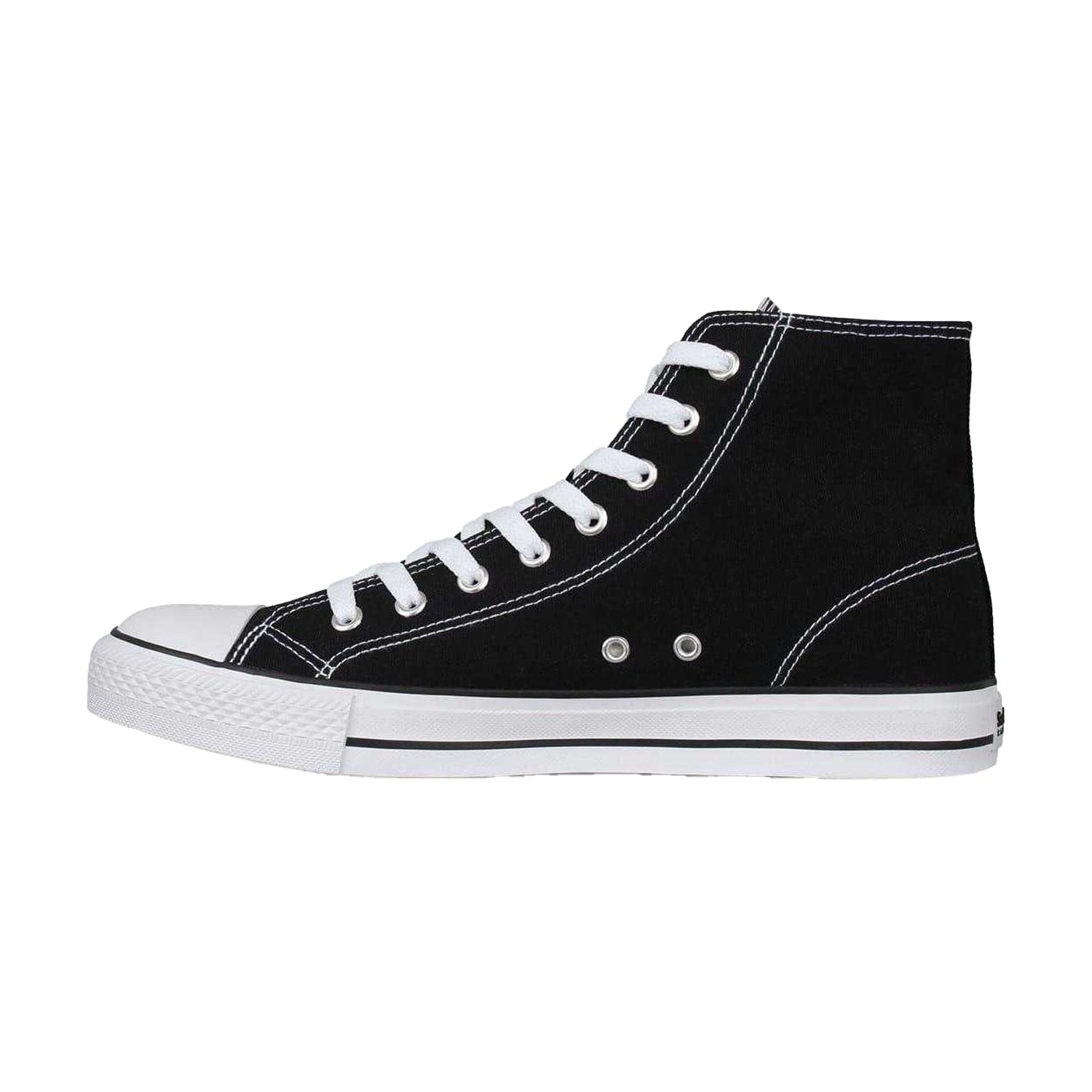 Black-White - Side - SoulCal Mens Logo Canvas High Top Trainers
