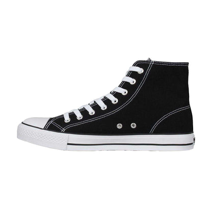 Black-White - Side - SoulCal Mens Logo Canvas High Top Trainers
