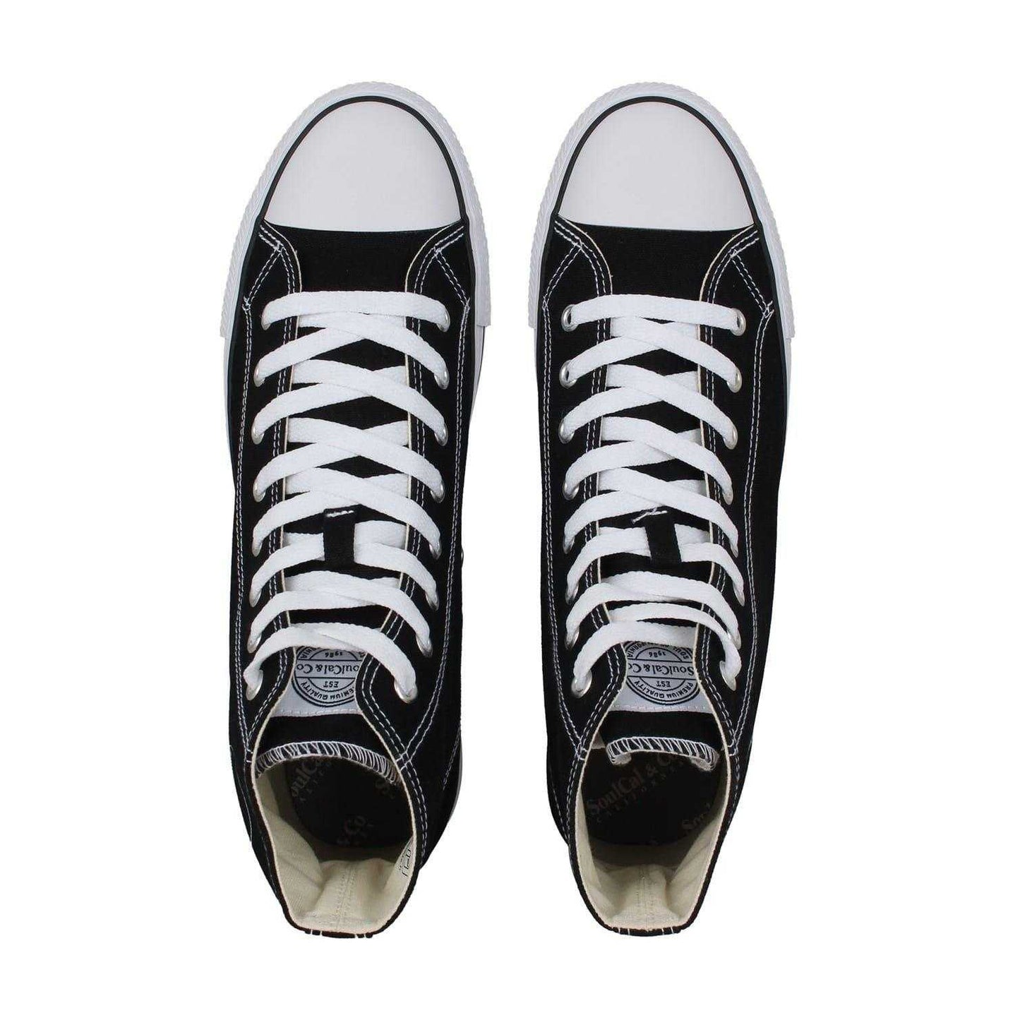 Black-White - Lifestyle - SoulCal Mens Logo Canvas High Top Trainers