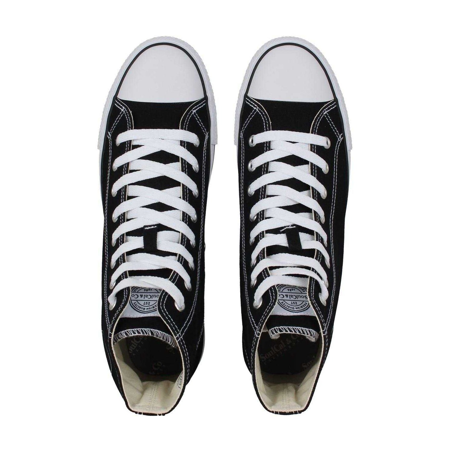 Black-White - Lifestyle - SoulCal Mens Logo Canvas High Top Trainers