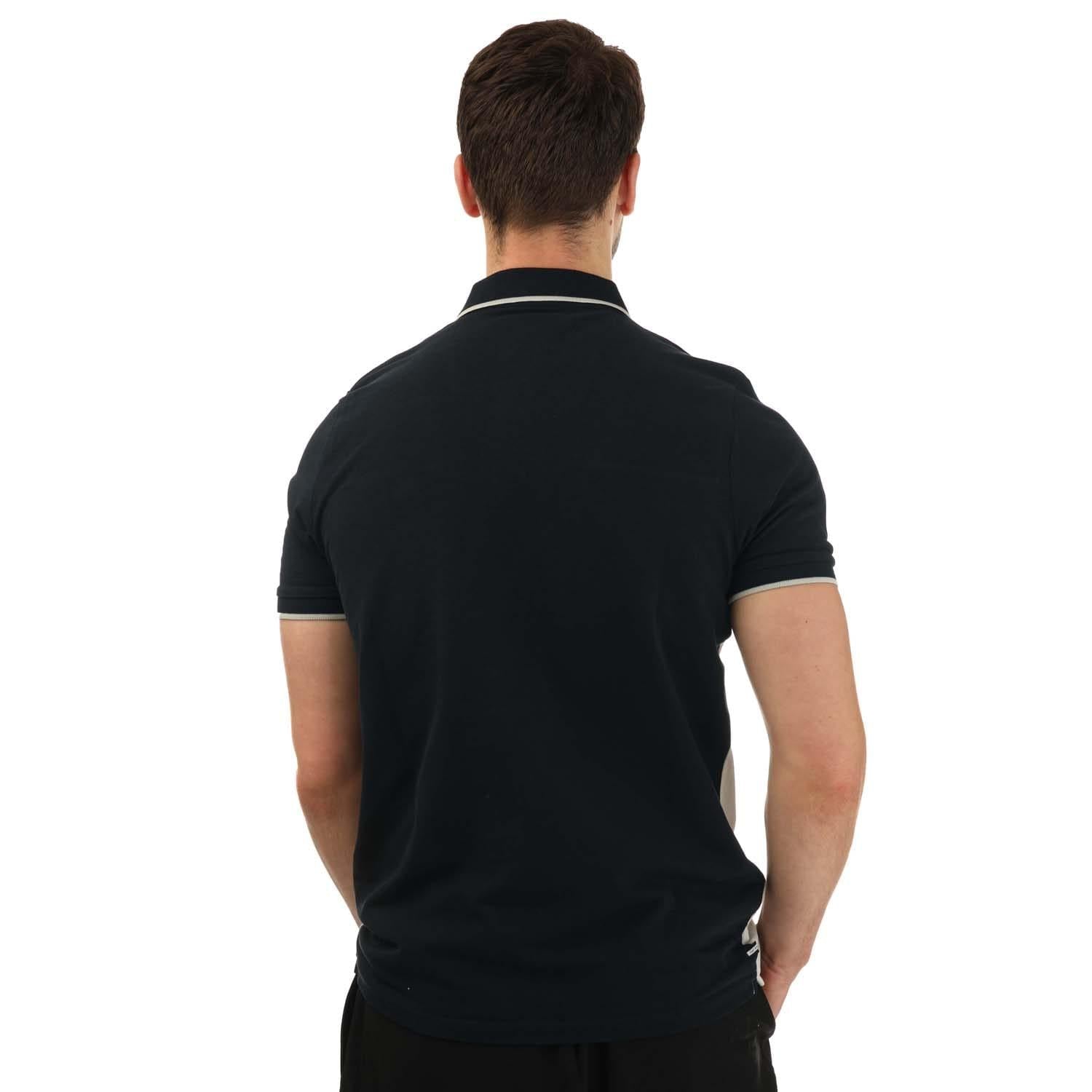 Natural - Back - Weekend Offender Mens Lario Block Polo Shirt