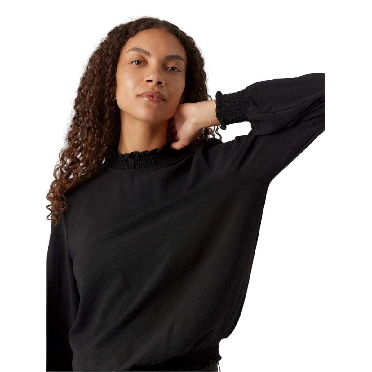 Black - Side - Vero Moda Womens-Ladies Mock Neck Regular Blouse
