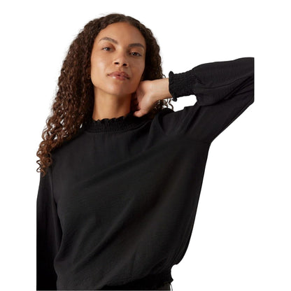 Black - Side - Vero Moda Womens-Ladies Mock Neck Regular Blouse