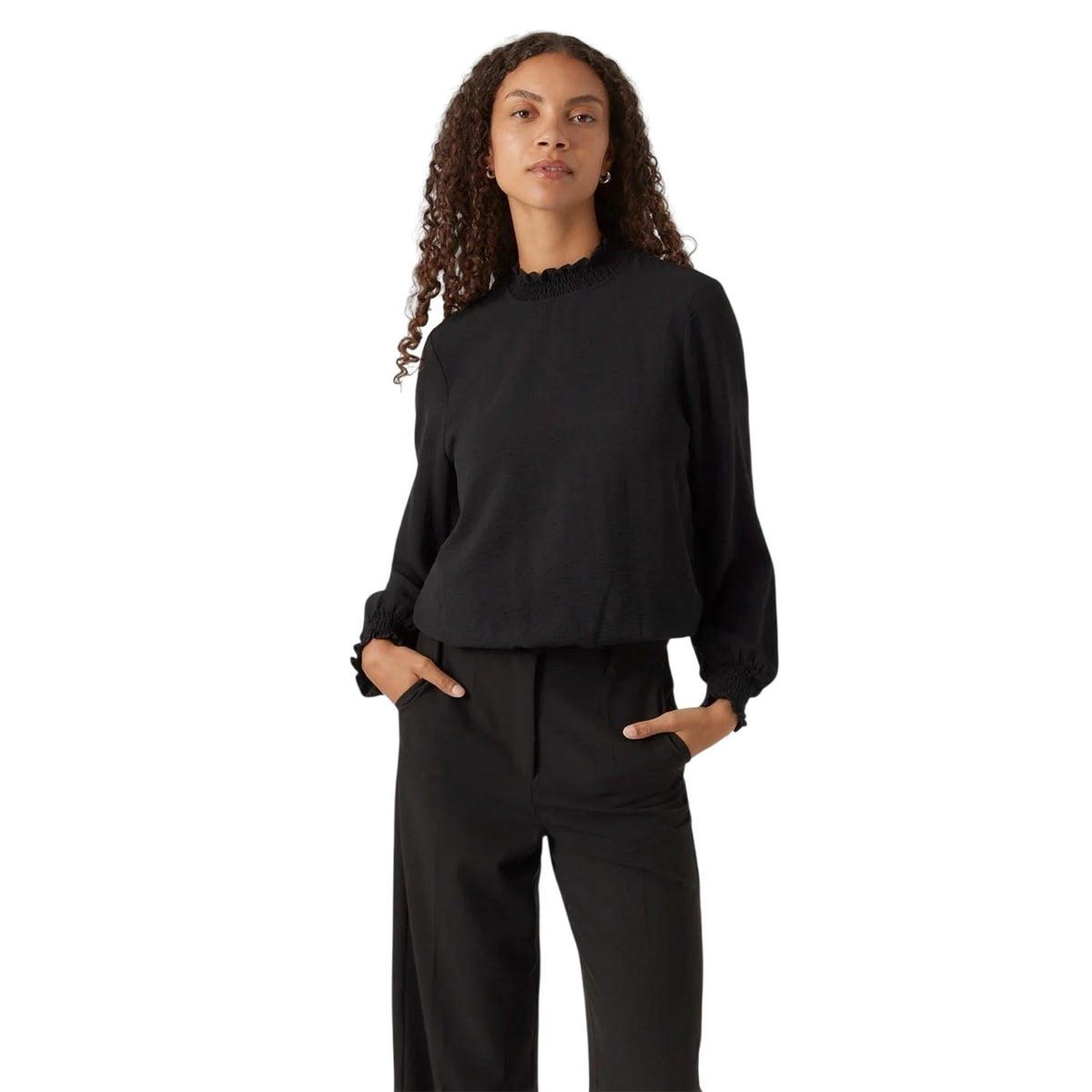 Black - Lifestyle - Vero Moda Womens-Ladies Mock Neck Regular Blouse