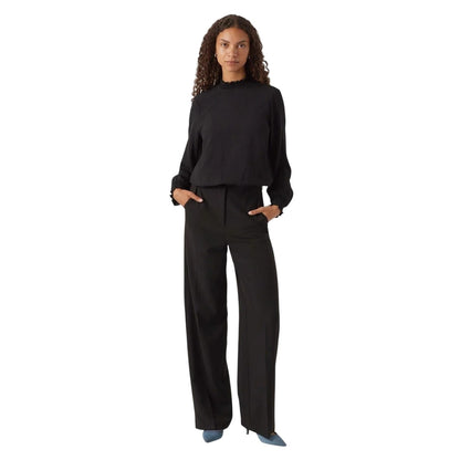 Black - Pack Shot - Vero Moda Womens-Ladies Mock Neck Regular Blouse