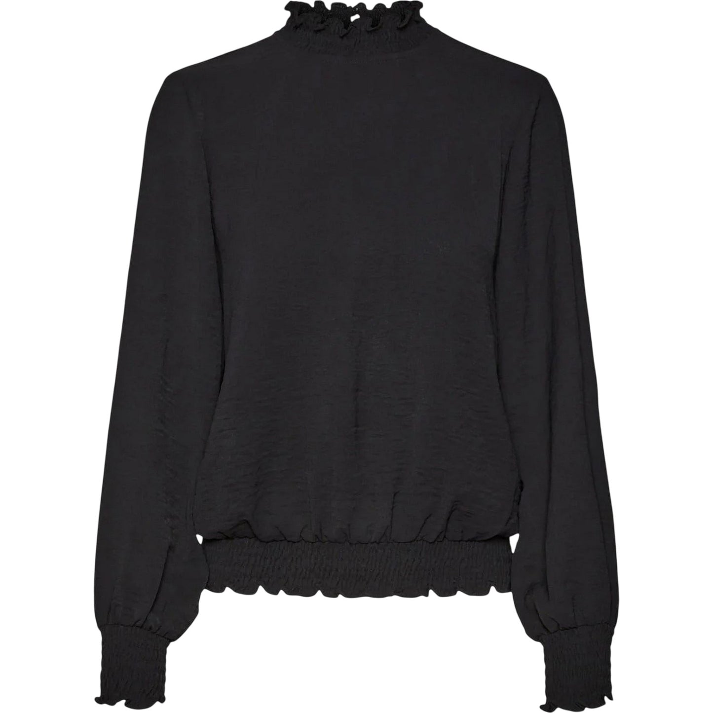 Black - Front - Vero Moda Womens-Ladies Mock Neck Regular Blouse