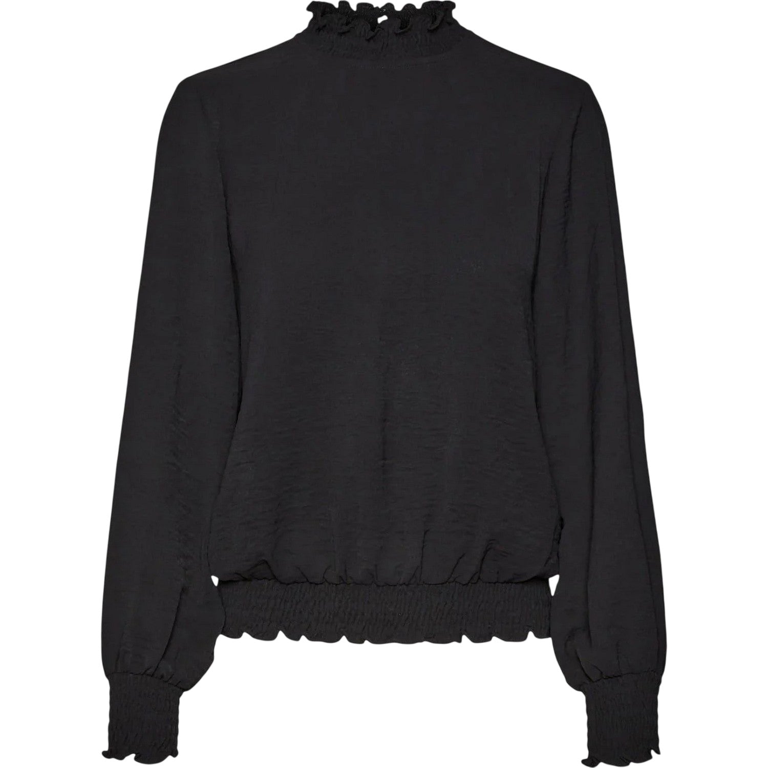 Black - Front - Vero Moda Womens-Ladies Mock Neck Regular Blouse