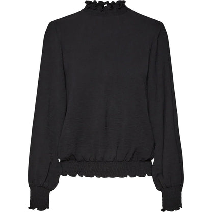 Black - Front - Vero Moda Womens-Ladies Mock Neck Regular Blouse