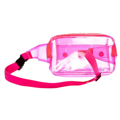 Pink - Back - Spiral Transparent Waist Bag