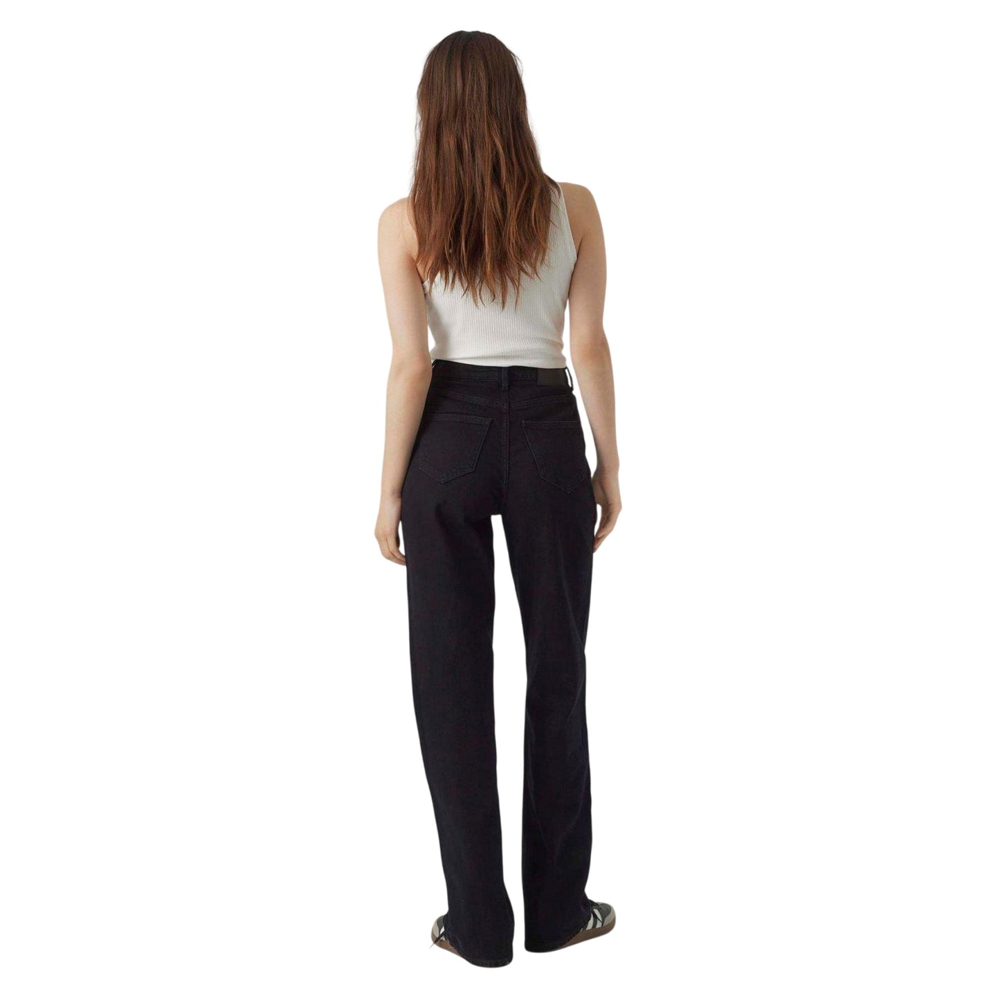 Black - Back - Vero Moda Womens-Ladies Ra118 Wide Leg Jeans
