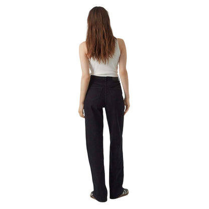 Black - Back - Vero Moda Womens-Ladies Ra118 Wide Leg Jeans