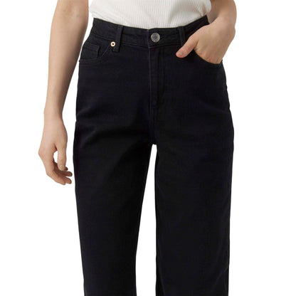 Black - Lifestyle - Vero Moda Womens-Ladies Ra118 Wide Leg Jeans