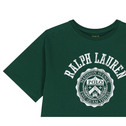 New Forest - Side - Ralph Lauren Girls Polo Logo Crew Neck Crop T-Shirt